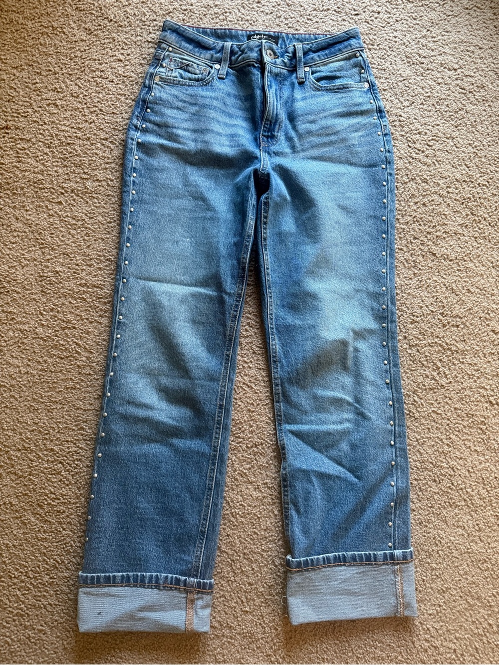 Maurice’s Mid-Blue Denim Jeans with Side Stud Detail